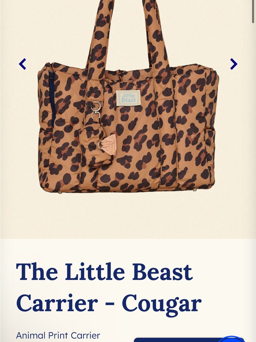 The Little Beast Cougar Pet Carrier - Brown Leopard Print